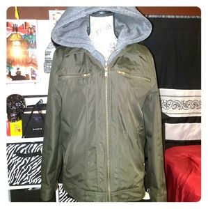 Small Wilson's leather jacket with hoodie